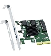 GLOTRENDS U3142A 2-Port 10Gb USB 3.1 Gen2 Type-A to PCIE X4 Expansion Card with ASM 3142 Chip, Re...