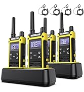 KETELESE T3F IP67 Waterproof Two Way Radios, FRS Walkie Talkie 4 Pack with Earpieces,USB C Charge...