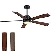 ZYD Ceiling Fan Lights, Ceiling Fans with Lights Quiet Reversible DC Motor, Dual-Finish LED Ceili...