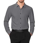 J.VER Men's Dress Shirts Solid Stretch Long Sleeve Formal Tuxedo Shirt Business Casual Button Dow...