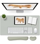 Meetcolor Mouse and Keyboard Pad, 3-in-1 Desk Mat Set, Wrist Rest for Computer Keyboard, Ergonomi...