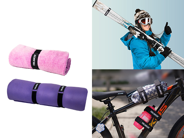 Trilancer Adjustable Bike Wheel Stabilizer Strap with Hook and Loop for Car and Wall Mount
