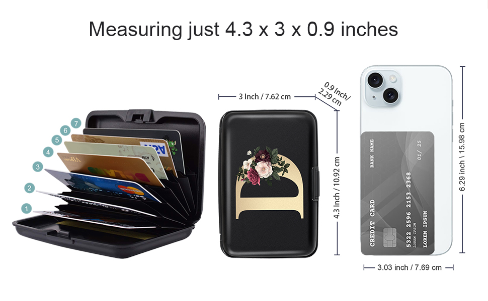Initial Small Slim Card Case for Women
