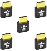 WLGQ HDMI Dummy Plug, 4K UHD Virtual Display Emulator, 5-Pack, Black