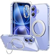 toushion 3 in 1 for iPhone 16 Case Clear with Stand, Not Yellowing, Flexible Stable Stand,Kicksta...