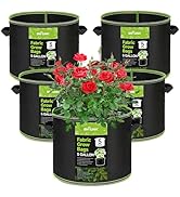 BN-LINK 5-Pack 5 Gallon Grow Bags Heavy Duty 300G Thickened Nonwoven Plant Fabric Pots with Handles