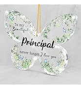 Appreciation Principal Gift for Women - Valentine's Day Butterfly Shaped Keepsake Office Hanging ...