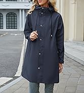 Zando Long Packable Rain Jacket Women Waterproof - Raincoat for Women Rain Coat with Hood Lightwe...