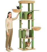 MUTTROS Cactus Cat Tree, 71.2-Inch Tall Cat Tower for Multi-Cat Households w/Scratching Posts, Mu...