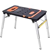 LEADALLWAY 7-in-1 Folding Portable Workbench Painted Work Table as Workbench, Scaffold,Platform,S...