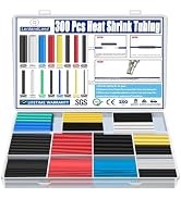 300PCS Heat Shrink Tubing 2:1 6 Colors 11 Sizes Electrical Wire Cable Wrap Assortment Electric In...