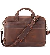 Jack&Chris Leather Briefcase for Men,Business Travel Laptop Messenger Bags