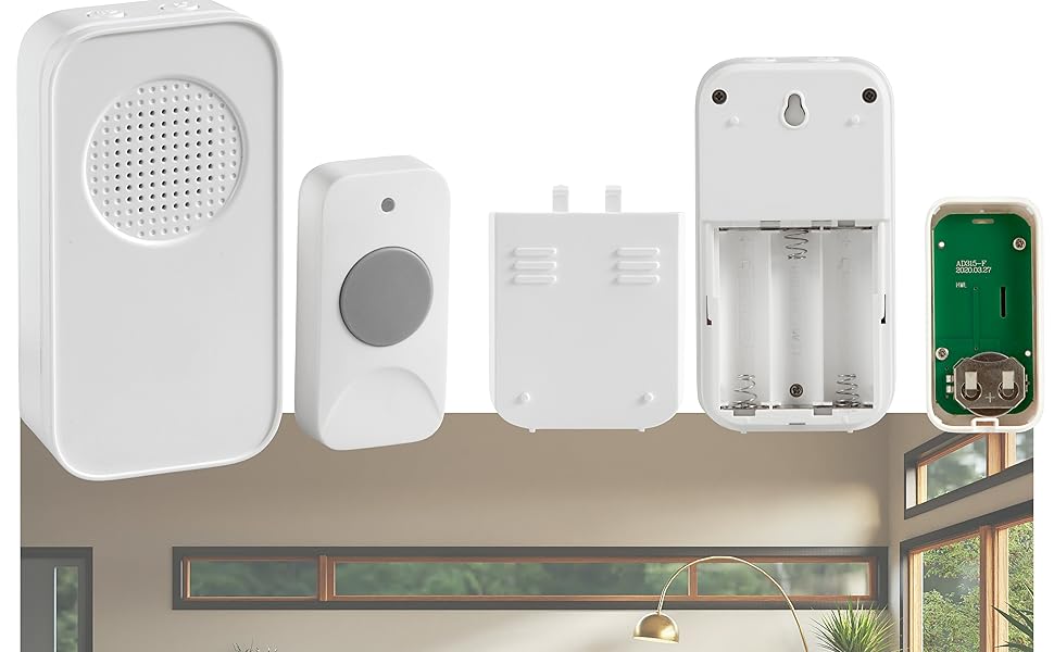 Newhouse Hardware WCMB White Battery-Powered Wireless Door Chime Kit