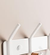 GWAAZXGZ Coat Rack Wall Mount Hooks - White 15 Inch Wall Coat Rack with 6 Double Hooks for Wall, ...