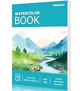 Hapikalor Watercolor Paper Pad, 9"x12" Water Color Paper, 140lb/300gsm Artist Painting Drawing Pa...