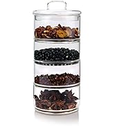 Cicano Glass Storage Jars with Lid,Multi-Tier Stackable Containers Kitchen Food Canisters Sweets ...