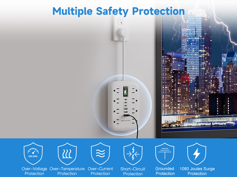 Multiple Safety Protection-Mini Surge Protector