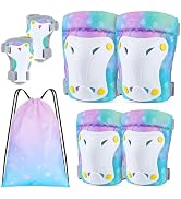 FIODAY Knee Pads for Kids Toddler Knee Pads and Elbow Pads Wrist Guards with Drawstring Bag Adjus...
