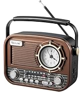 Gelielim Portable Clock Radio AM FM SW, Bluetooth Speaker with USB/TF Card, High Sensitivity DSP ...