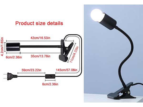 Clip on Light E26/E27 Metal Clamp Light Socket