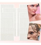 6 Sheets Pearl Stickers Earrings,2724 Pcs Self Adhesive Pearl Sticker,Pearl Stickers for Crafts,H...