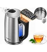 1.7L Electric Tea Kettle, 6 Precise Temperature Presets Stainless Steel Electric Kettle Temperatu...