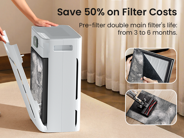 pet air purifier for home large space H13 HEPA Air Cleaner for Pet Hair Dander Odor Pollutant