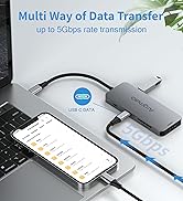 Argmao USB C Hub, 8-in-1 Dongle, USB C to USB C Data Transfer, USB-C PD3.0, 4K@30Hz HDMI, 3 USB 3...