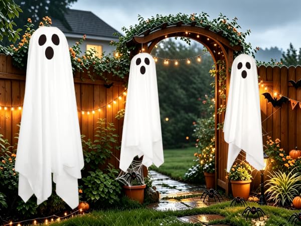 hanging ghosts hanging ghosts halloween decor light up ghost halloween ghost