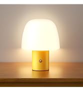 CHLORANTHUS Portable LED Table Lamp, Cordless Desk Lamp Rechargeable, 3-Color Touch Stepless Dimm...