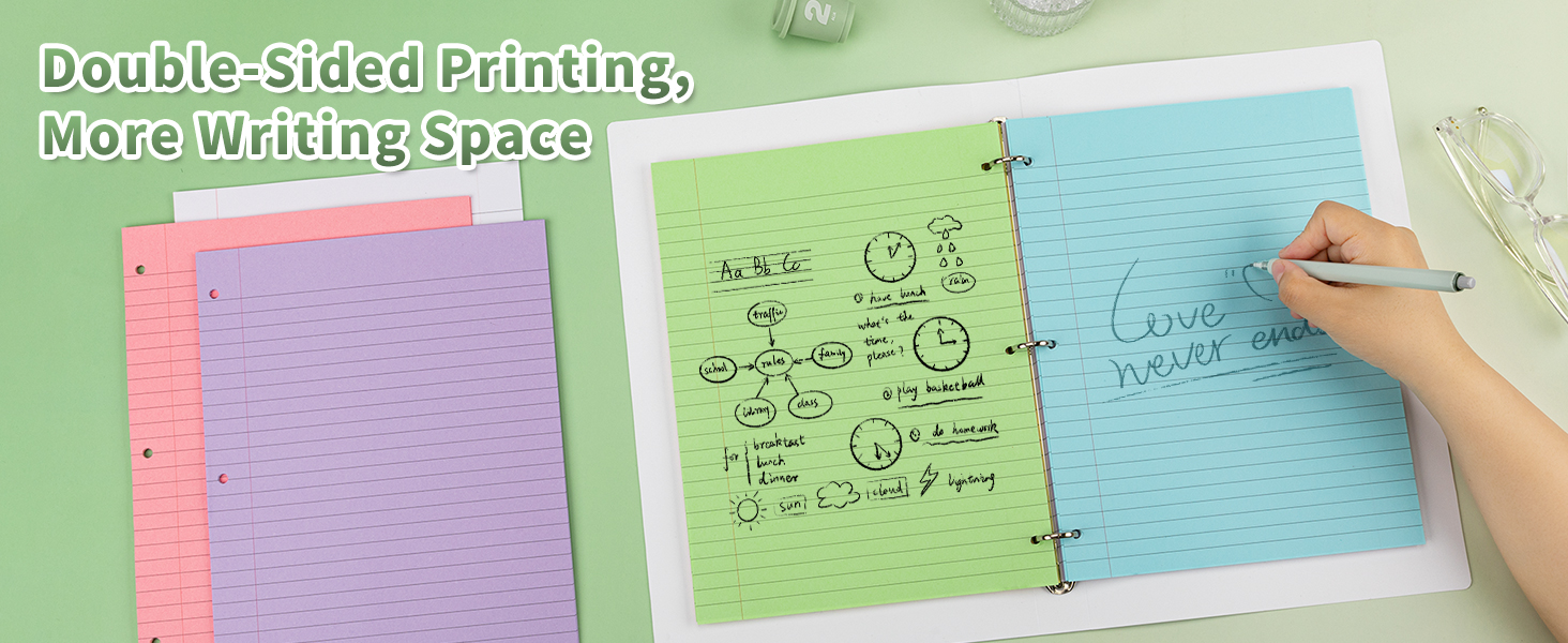 3-Hole Punched Notebook Paper