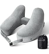 Sunany Travel Neck Pillow for Airplane Pillow Comfortably Supports Head, Neck and Chin, Inflatabl...