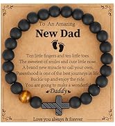 Gnamy Gifts for Dad New Dad Stepdad Men Husband, American Flag Cross Beads Bracelet Easter Birthd...
