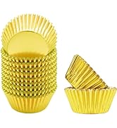 qiqee Gold Foil Cupcake Liners For Baking 300pcs Baking Cups Thick & Sturdy, Oil Resistance, Muff...