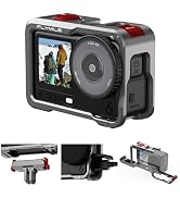 Flymile Action 6 Camera Cage for DJI Osmo Action 6, Protective Case Metal Frame with Silicone Len...