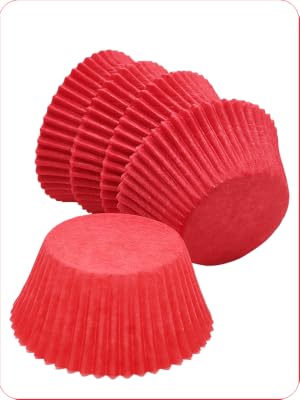 Red greaseproof baking cups