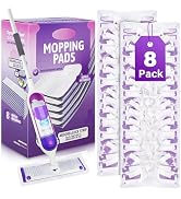 Disposable Mop Pads Refills for Swiffer Powermop: 8 Pcs Wet Dry Pad for Multi-Surface Floor Clean...