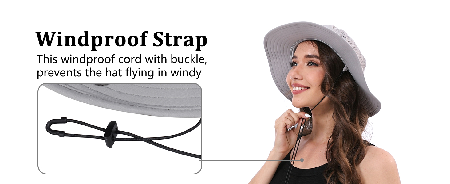 a secure chin cord keeps this unisex fishing hat steady on breezy boat rides or weekend hikes.