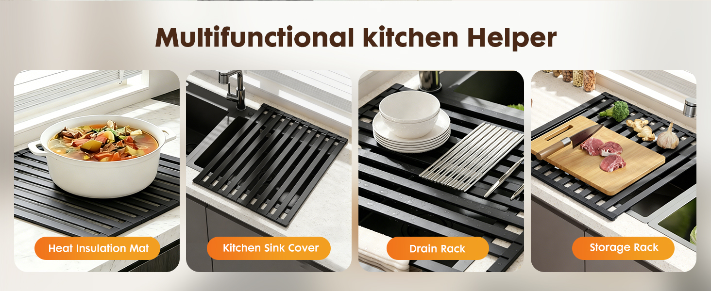 over sink dish drying rack cover for counter space kitchen roll up foldable mat drainer silicone