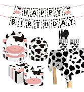 177 pieces very cute cow print party decorations tableware paper plates paper cups napkins tablec...