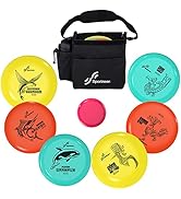 Disc Golf, Sportneer Disc Golf Set Disc Golf Starter Set 6 Pack with Putter Mid Range Driver Min...