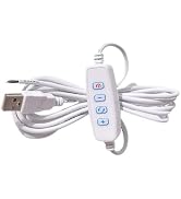 Senyango 1 Pcs White DC5V USB LED Dimmer Extension Cable with On/Off Switch Adapter LED Dimming C...