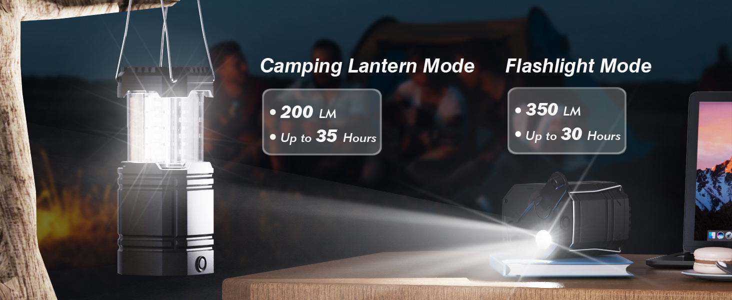 Camping lantern light and flashlight