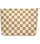 PAZIMIIK Makeup Bag Large Zipper Corduroy Make Up Pouch for Purse Travel Canvas Cosmetic Organize...