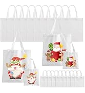 Sublimation Blank Tote Bags, 20Pcs Canvas Tote Bags 16.1 x 15.4 Inch, 9.1 x 8.3 Inch Small Canvas...