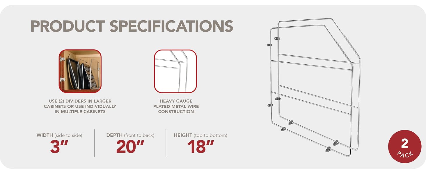 Chrome Bakeware and Tray Divider Product Specifications?