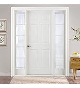 PONY DANCE Sidelight Panel Curtains - Sheers Voile Door Window Curtains Blind in White for Metal ...