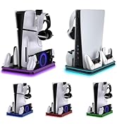 PS5 and PS Portal Charging Dock, PS5 Slim Cooling Station with PS5 Dual Sense Controller Charger ...