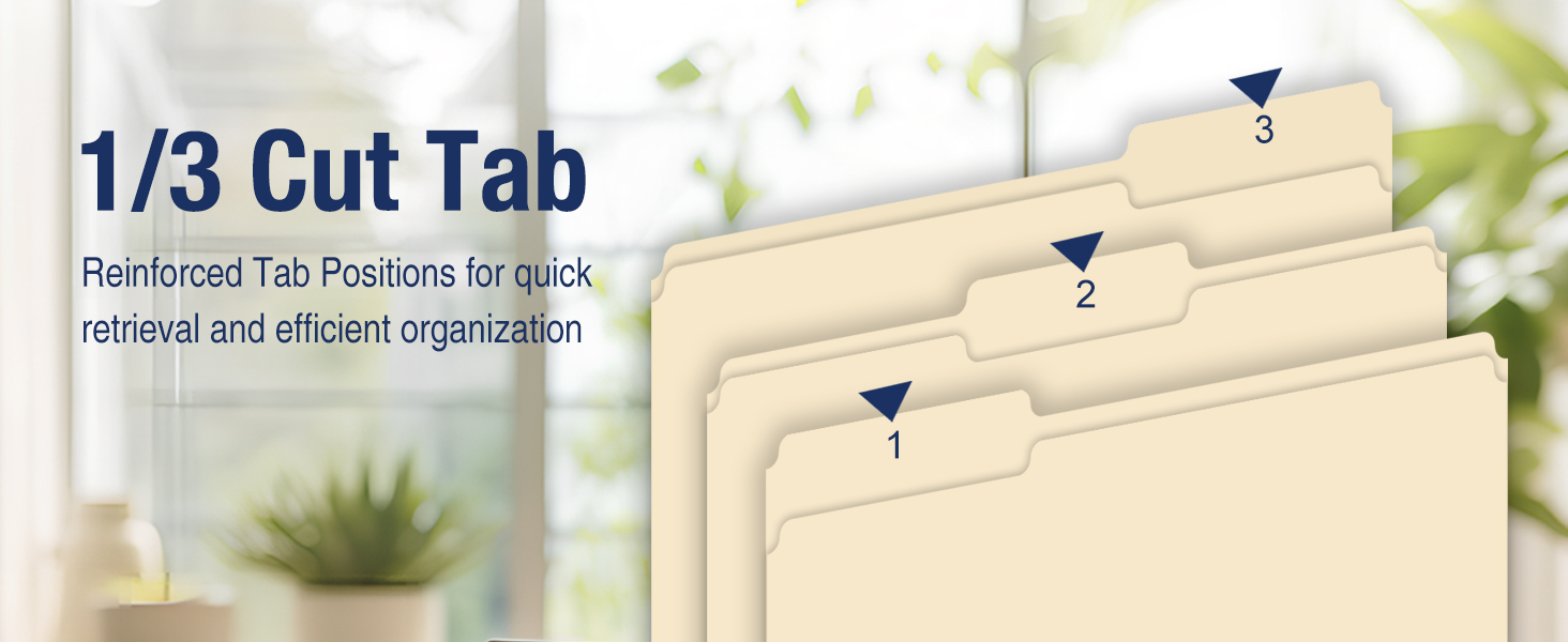 manilla folders-1/3 Cut Reinforced Tab,Easily retrieve files