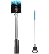 MOSOLAN 2-in-1 Bottle Brush with Straw Brush, Long Handle Water Bottle Scrubbing Brush, Built for...